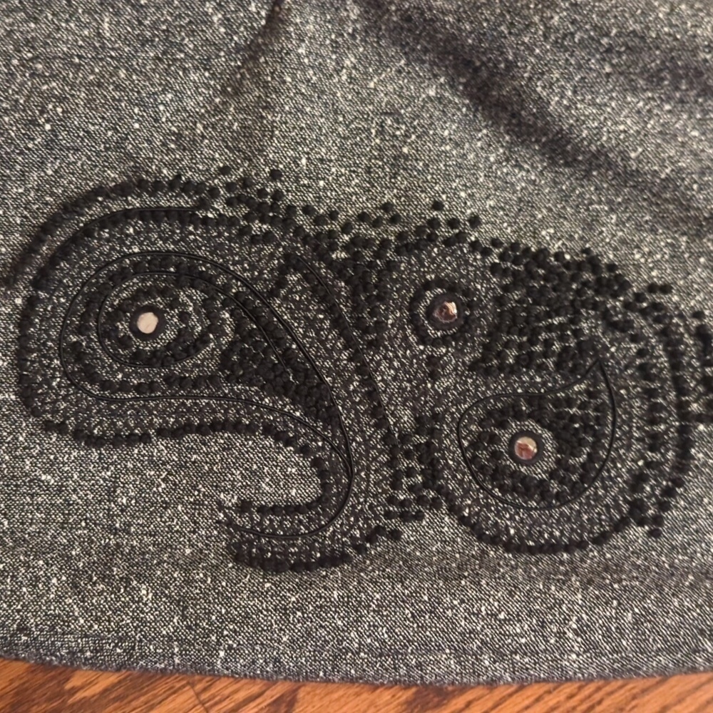 New Dark wool blend textured tweed Paisley embellished trousers NWT sz 10 - Picture 3 of 10
